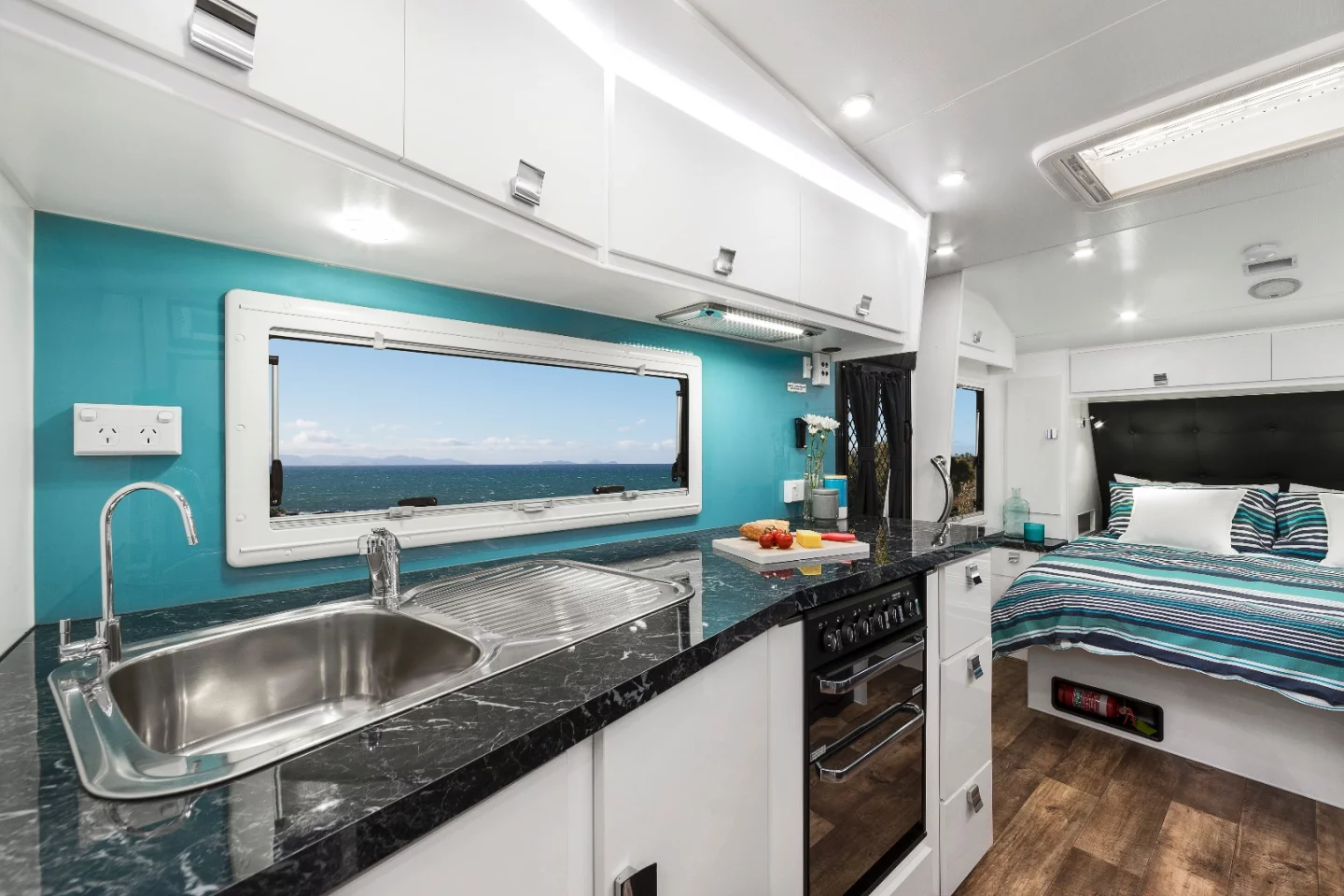 Unlike Off Grid models, which integrate the mattress into the general interior, the Tremor has a more defined bedroom area