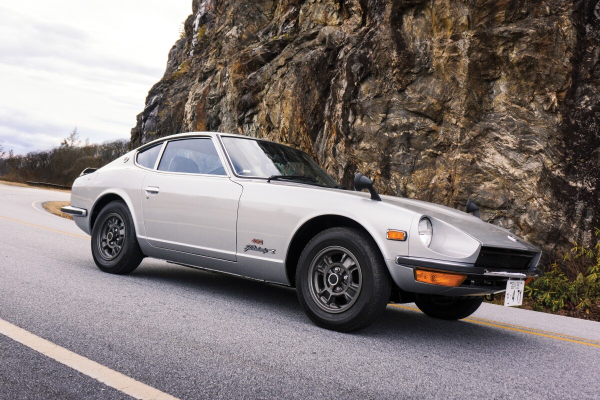 This 1970 Nissan Fairlady Z 432 might look like a 240Z Datsun/Nissan but it is indeed a Japanese domestic market 1970 Nissan Fairlady Z 432, incorporating the 160 hp, 24-valve, DOHC two liter six-cylinder engine and drivetrain of the first-generation GT-R - a car equally as legendary in its day as its distant descendant, Godzilla, is today. This is the holy grail of Z cars. Only around 400 were built and many have perished on the racetrack. Very few have escaped Japan where the car is understandably a legend.