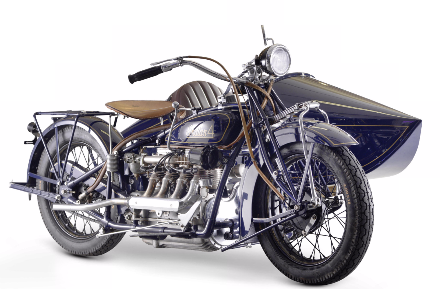 The world record price for an Indian 402 was fetched by Coys at £90,000 (US$153,959) for a 1931 Indian 402 in July, 2014. A beautiful and highly collectible motorcycle which incorporates so much American motorcycle history, with its basic architecture traceable to the Henderson four of 1912. This restored 1930 Indian Model 402 Four Motorcycle Combination set a new record for the model of £96,700 ($149,300).