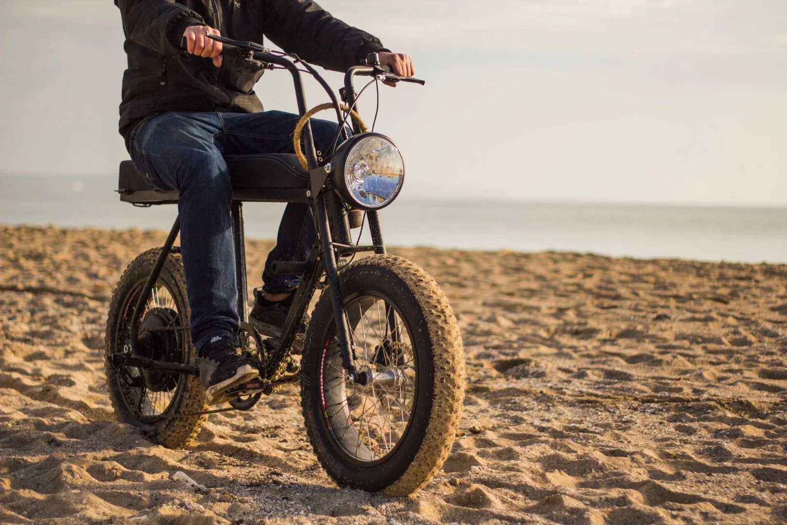 The Moke offers a top speed of 28 mph, though maybe not on sand