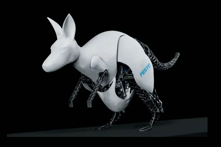 Festo's BionicKangaroo is able to store energy from the landing phase of a jump and reuse it efficiently for more jumps (Image: Festo)