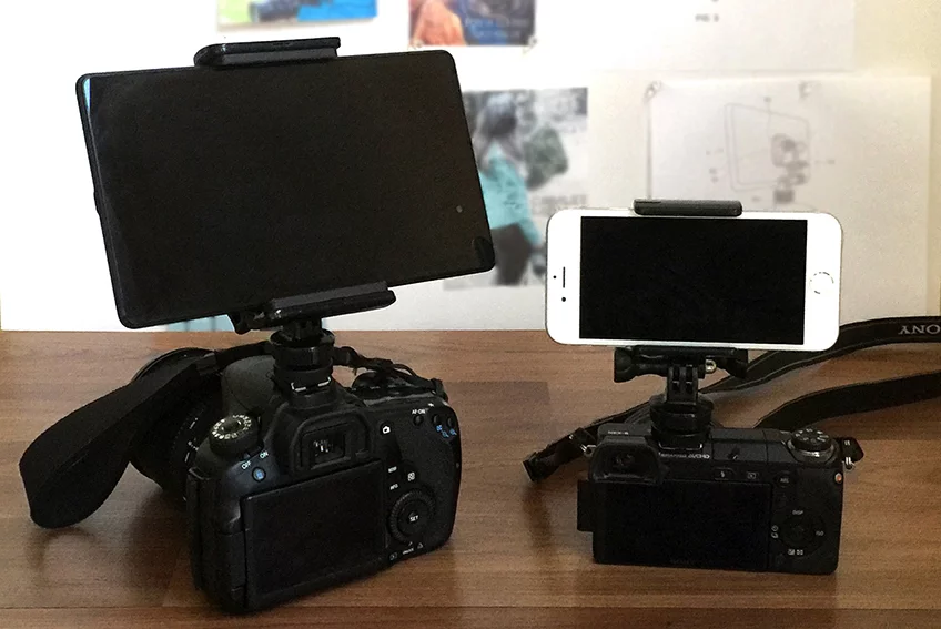 The Camlet Mount works with tablets and smartphones
