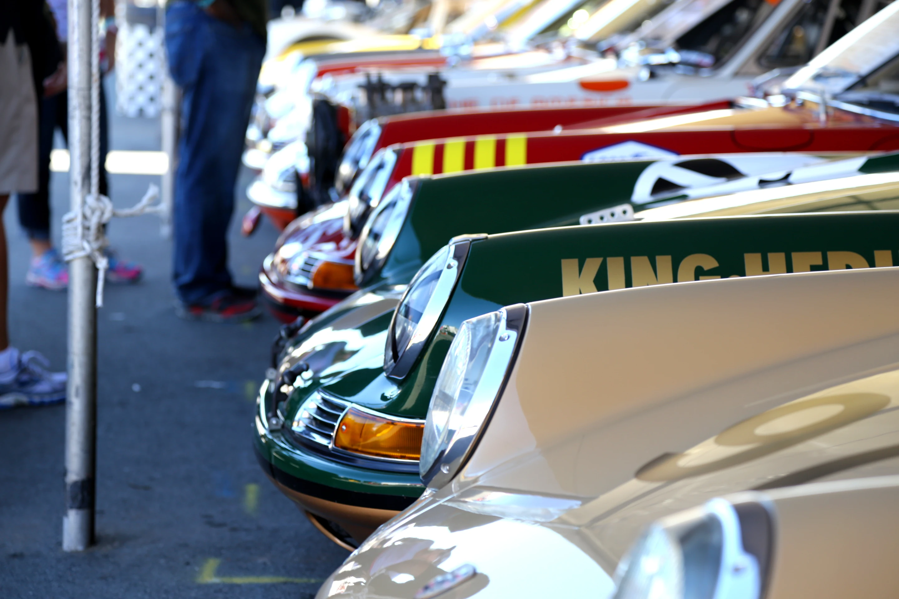 A row of Porsche 911's under the canopy (Photo: Angus MacKenzie/Gizmag.com)