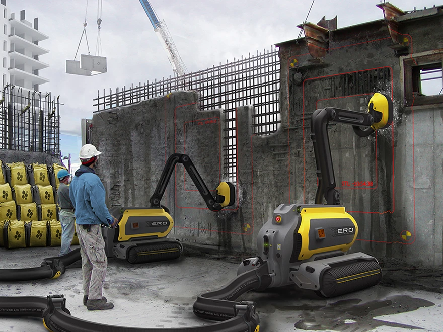 Artist's concept of ERO the demolition robot in action