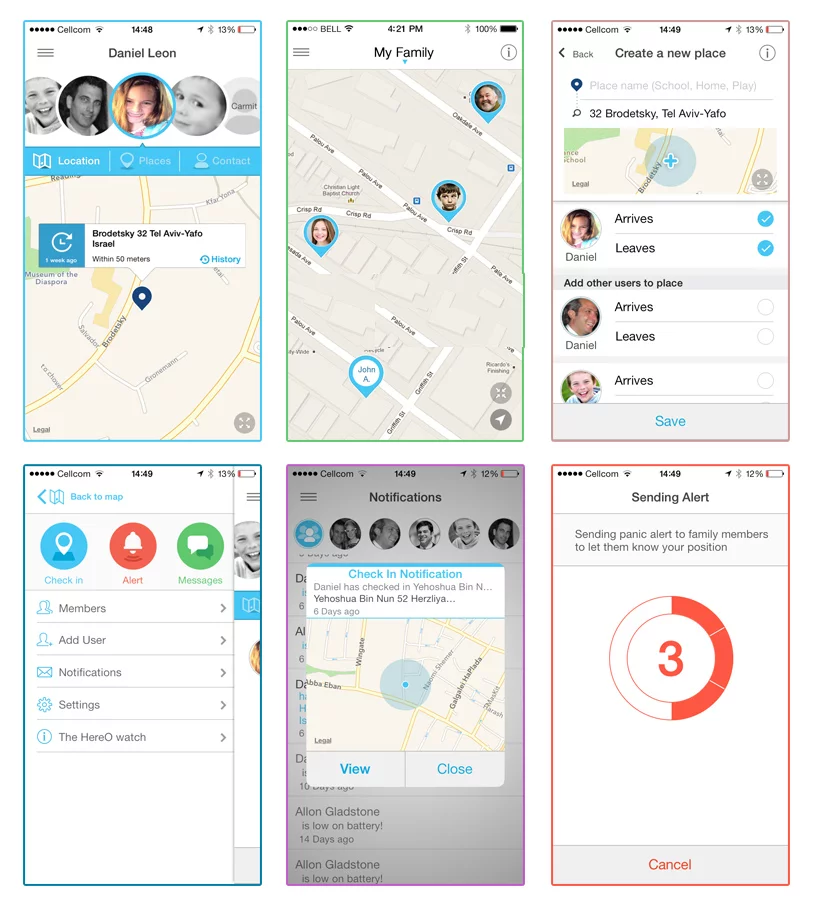 The app will also show family member locations, provide the ability to send messages and set "virtual fences" around certain areas