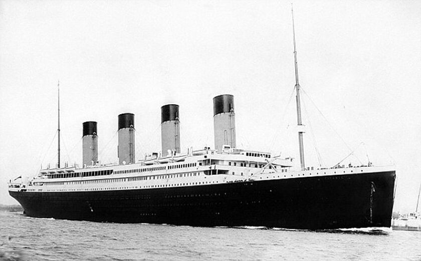 The Titanic sets sail from Southampton on April 10, 1912