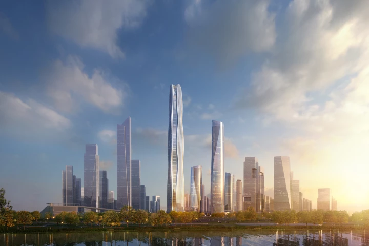 The South HeXi Yuzui Financial District Tower is expected to be completed in 2025