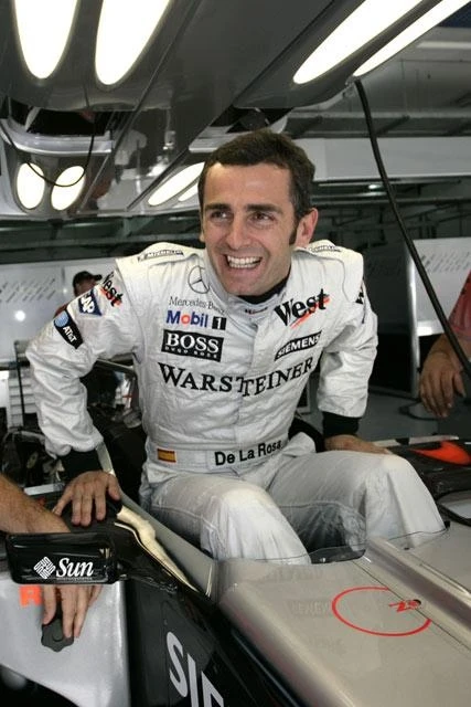 Pedro De La Rosa is clearly delighted to be putting his bum into the McLaren - who wouldn't be? He made the most of his chances, picking up four championship points in what might be his only start for the year.