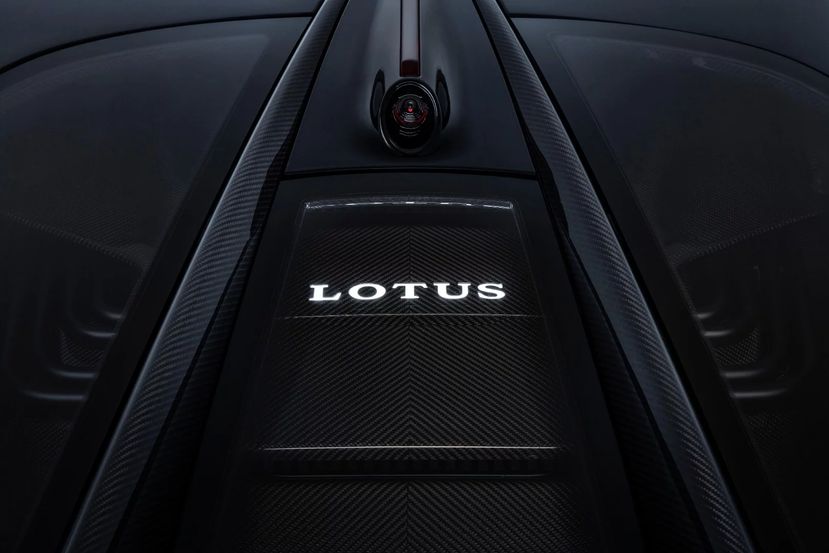 Discreet rear facing camera replaces a mirror on the Lotus Evija