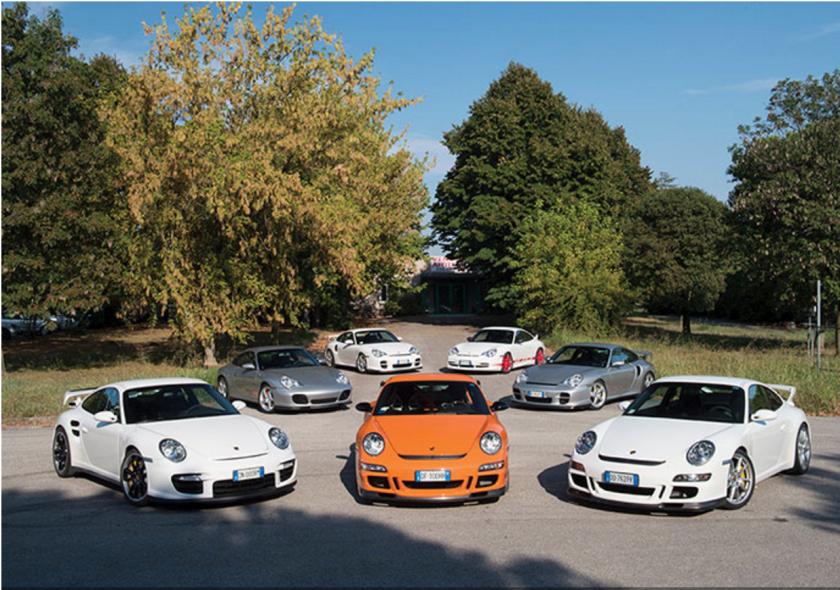 Luigi Compiano really liked Porsches. He had over 70 of them and they're all worthwhile models, from a 1953 Porsche 356 1100 Coupé (he had five 356 Porsches) through 23 different 911 specimens, a 912, 928, three 930 Turbos, two 944s, nine 964s, three 968s, eight 993s, seven 996s, five 997s, a Boxster, a Cayman and a 550 replica.
