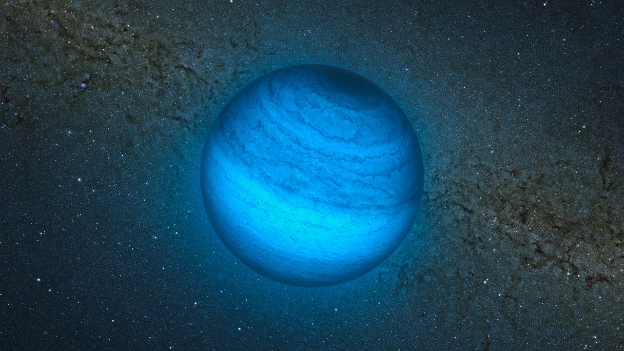 Artist’s impression of CFBDSIR2149, the rogue planet wandering through space roughly 100 light years from our solar system (Image: ESO/L. Calçada/P. Delorme/Nick Risinger (skysurvey.org)/R. Saito/VVV Consortium)