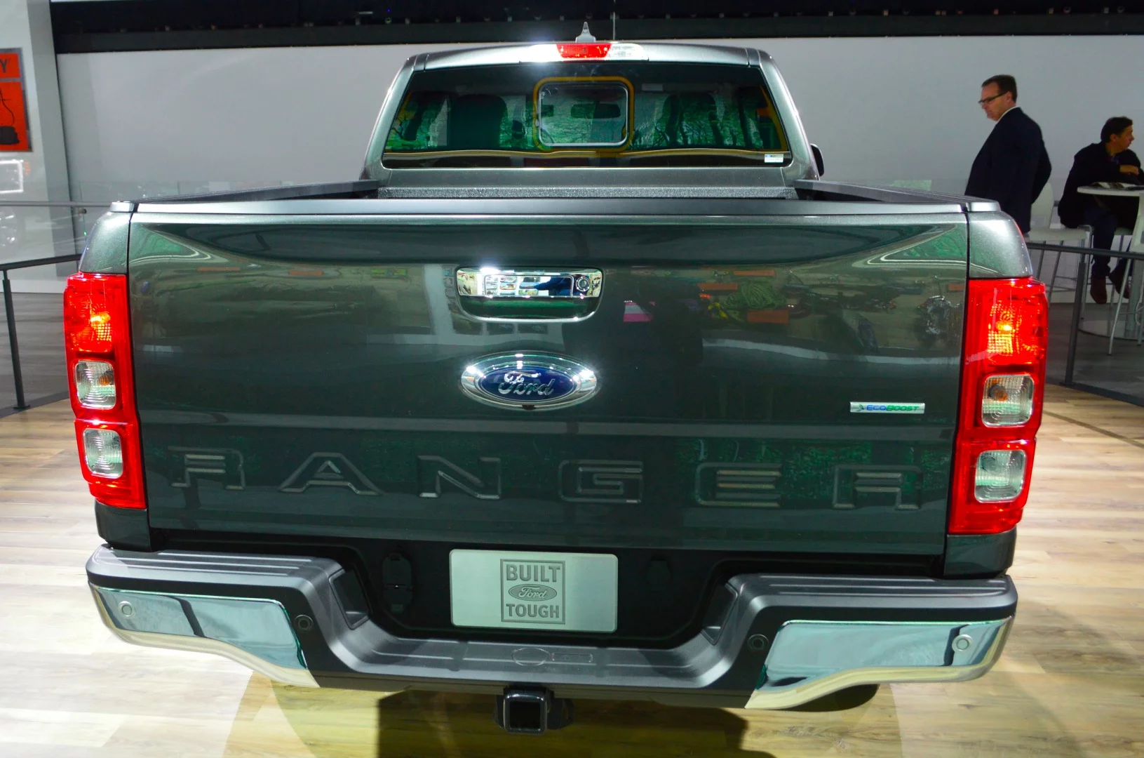The Ranger-badged tailgate is designed to support both people and cargo