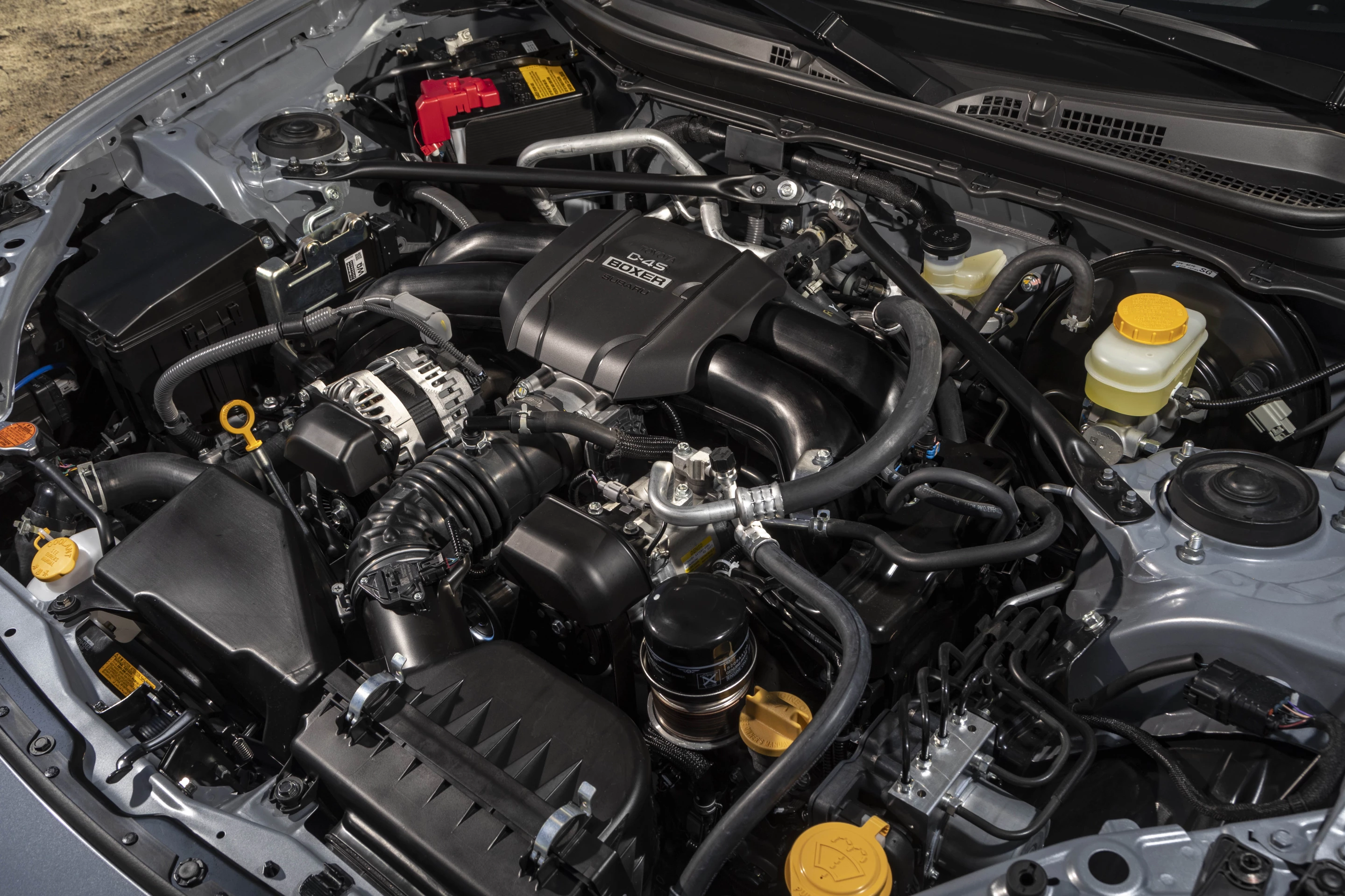 The 2.4-liter Boxer-4 in the 2022 Subaru BRZ outputs 228 horsepower and redlines at 7,000 rpm