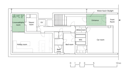 Ground floor plan of the Optical Glass House (Image: Hiroshi Nakamura & NAP)