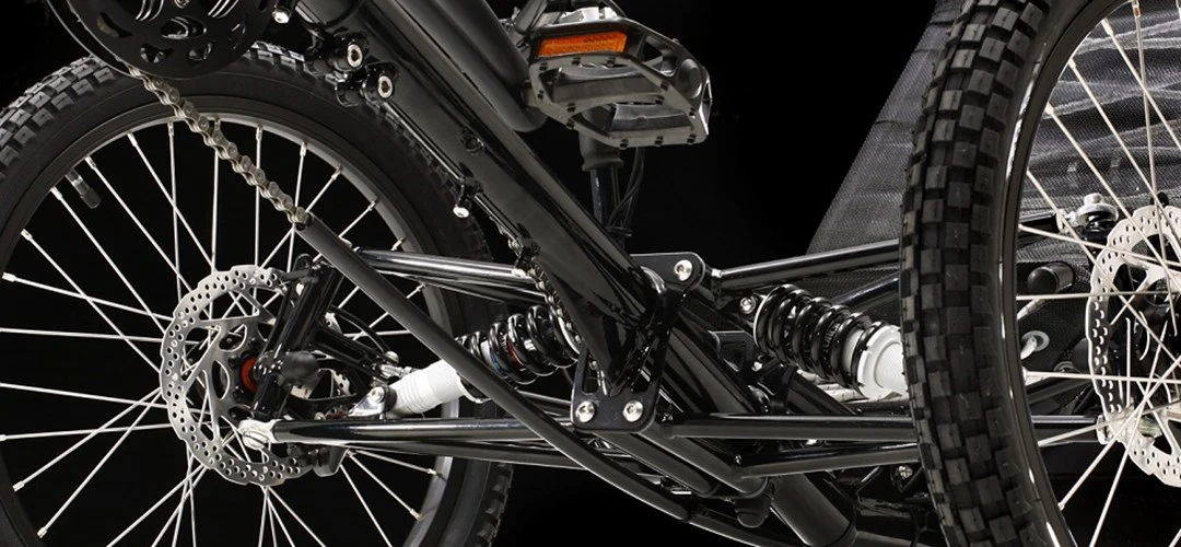 The Horizon's suspension offers 4 in (10 cm) of travel
