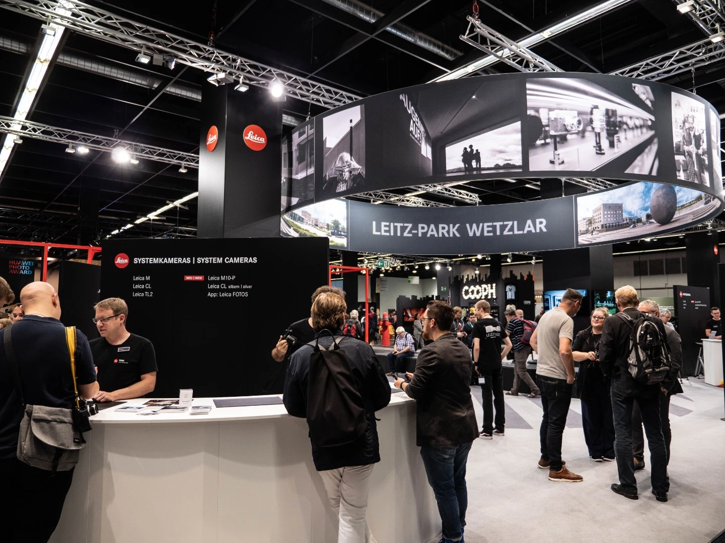 Leica's display heavily featured its new S3 medium format camera