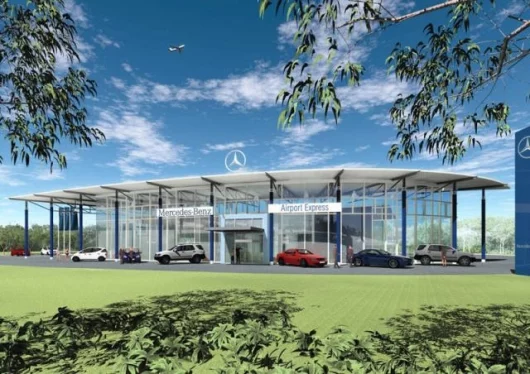 Front view of Mercedes-Benz Airport Express Melbourne