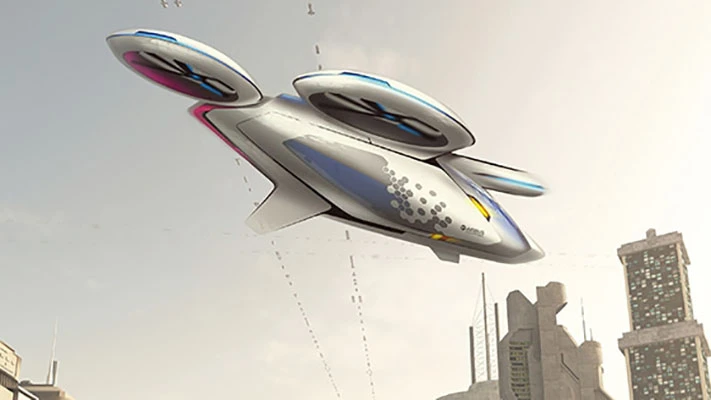 A render of what Airbus' multi-passenger commuter drone could look like