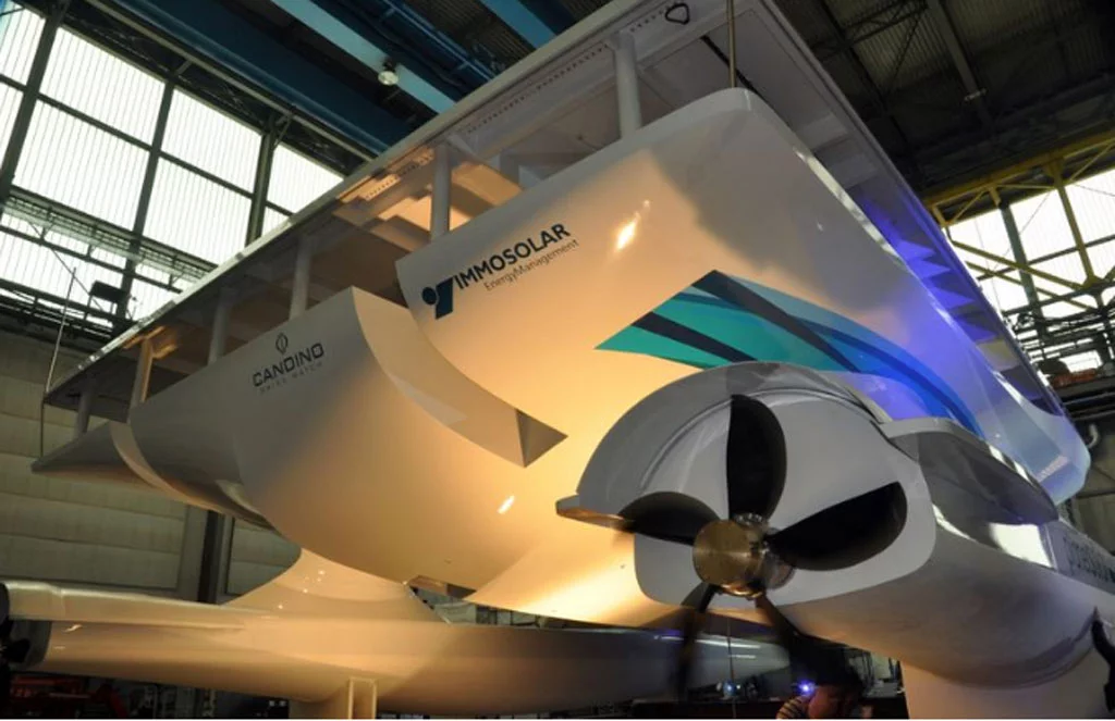 PlanetSolar: The world's largest solar boat at the unveiling on Feb. 25