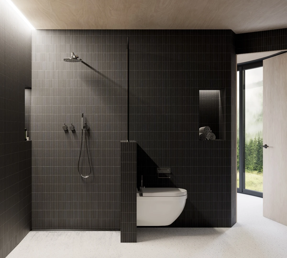 The LumiPod's shower room and toilet