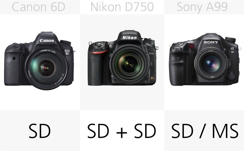 The Nikon D750 has dual SD memory card slots