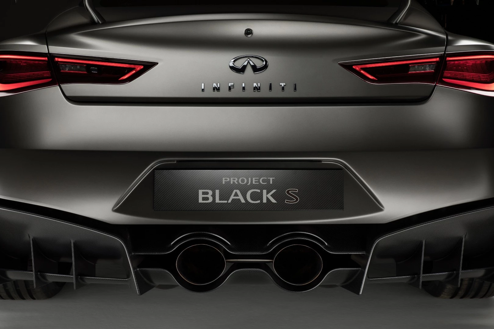 The exhaust on the Infiniti Project Black S wouldn't look out of place on a race car