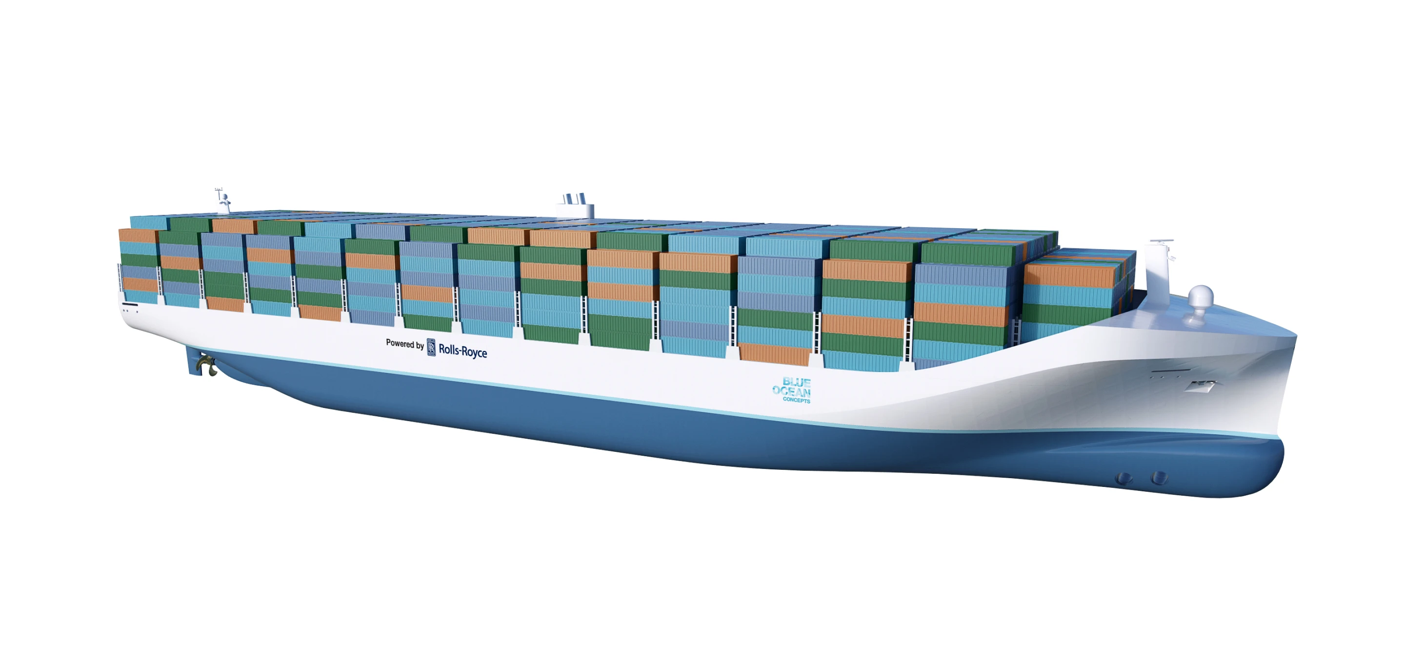 Artist's concept of robotic container ship