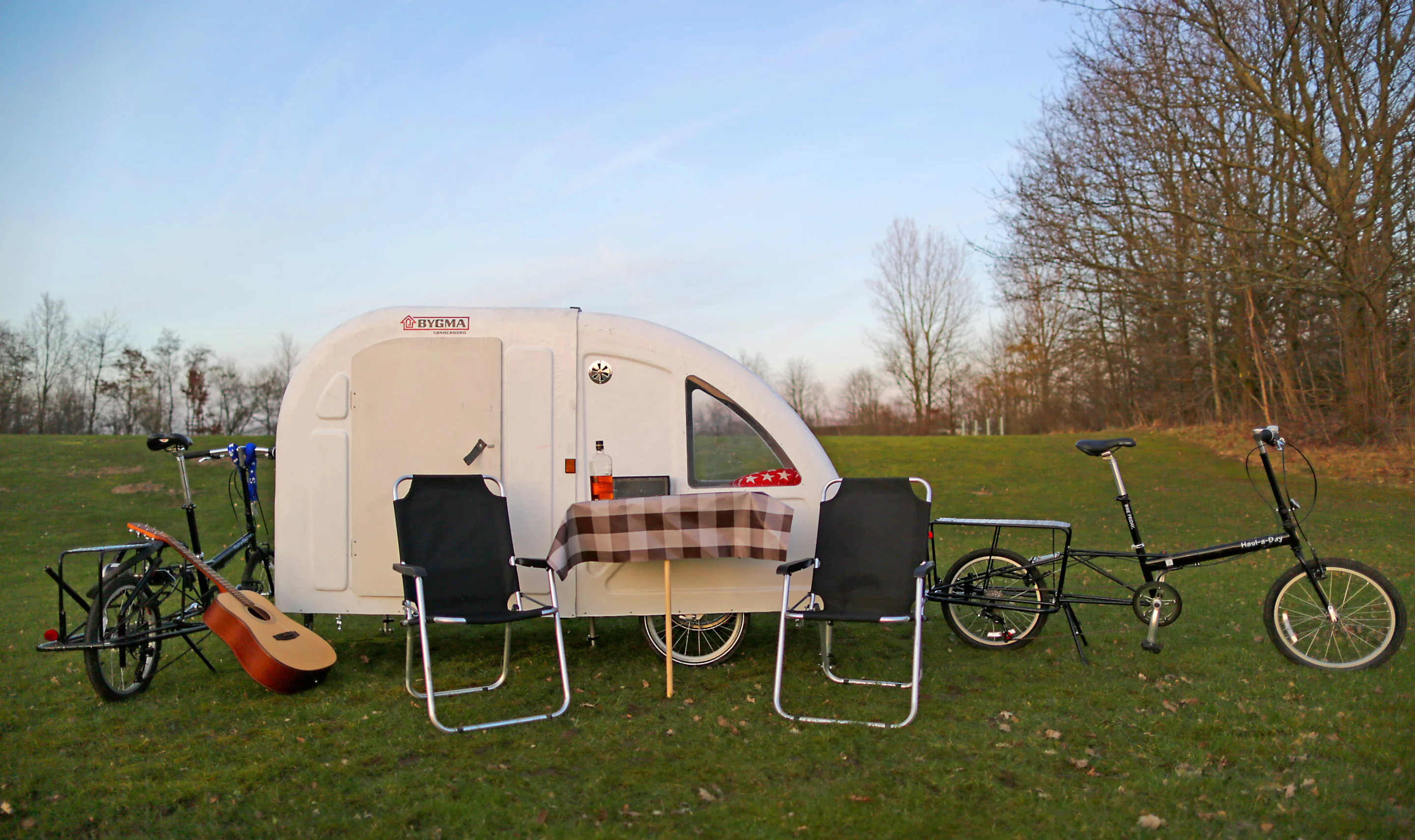 The Wide Path Camper measures 99 x 130 cm (39 x 51 in) when being towed, and 99 x 260 cm (39 x 102 in) once folded into place for camping (Photo: Wide Path Camper)