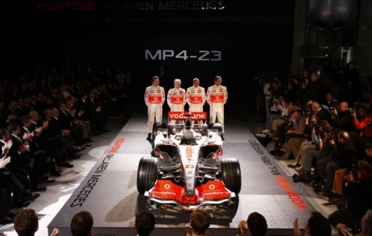 Hamilton, Kovalainen, de la Rosa and Gary Paffett