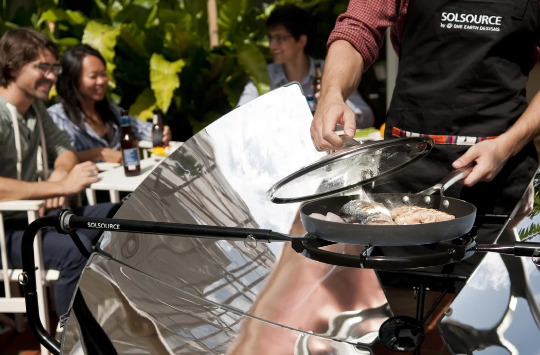 If the solar powered cooler was to your liking, then this SolSource cooker could complete the set and make for an entirely clean energy grilling experience