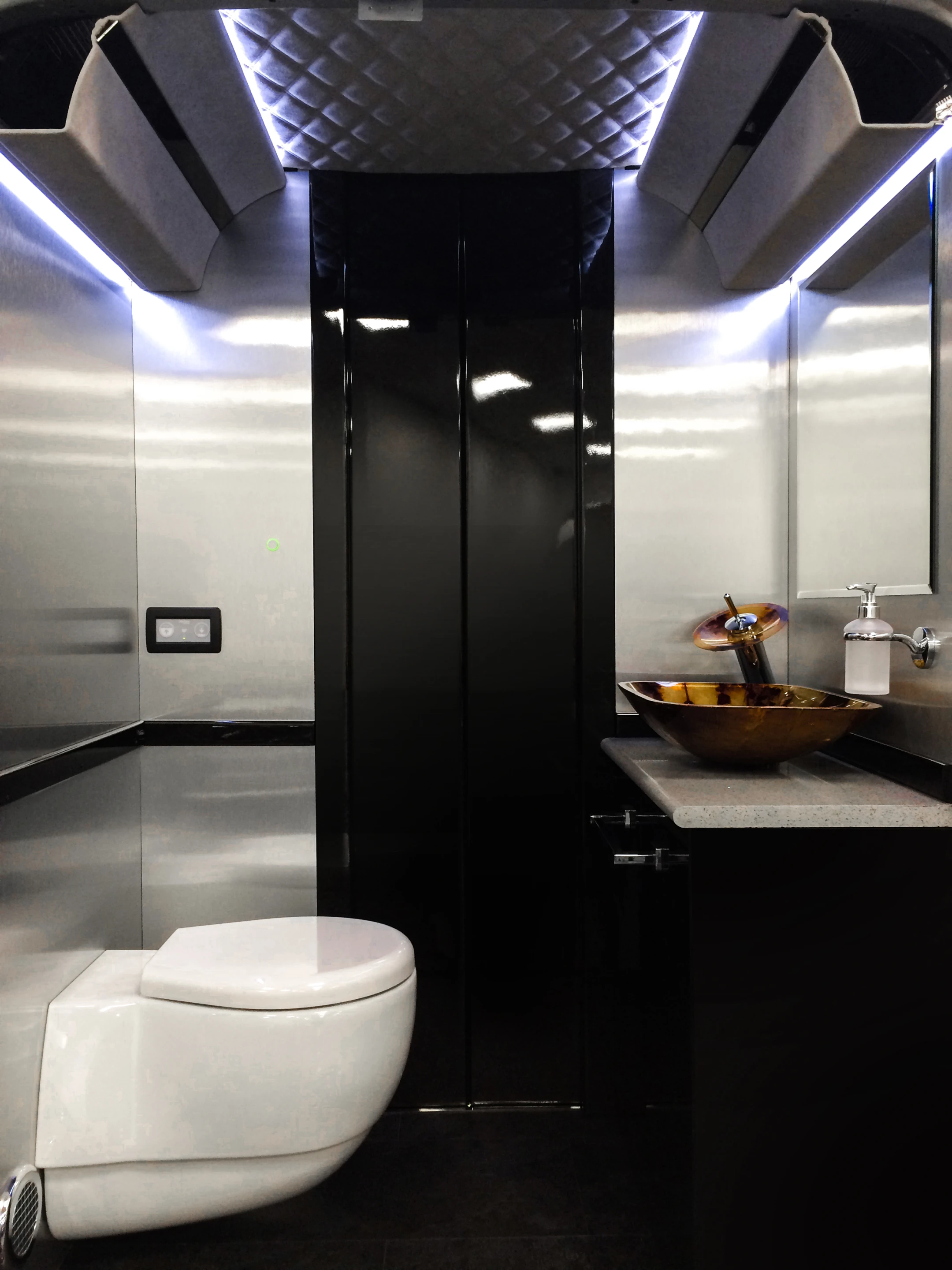 Senzati offers an optional onboard bathroom