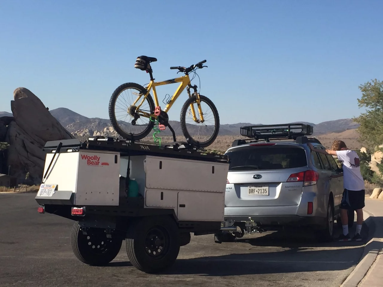 The WoollyBear includes cross bars for mounting racks and carrying gear