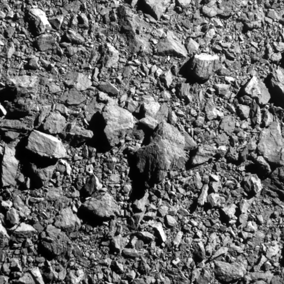 The surface of Dimorphos as seen by NASA's DART spacecraft in its final moments