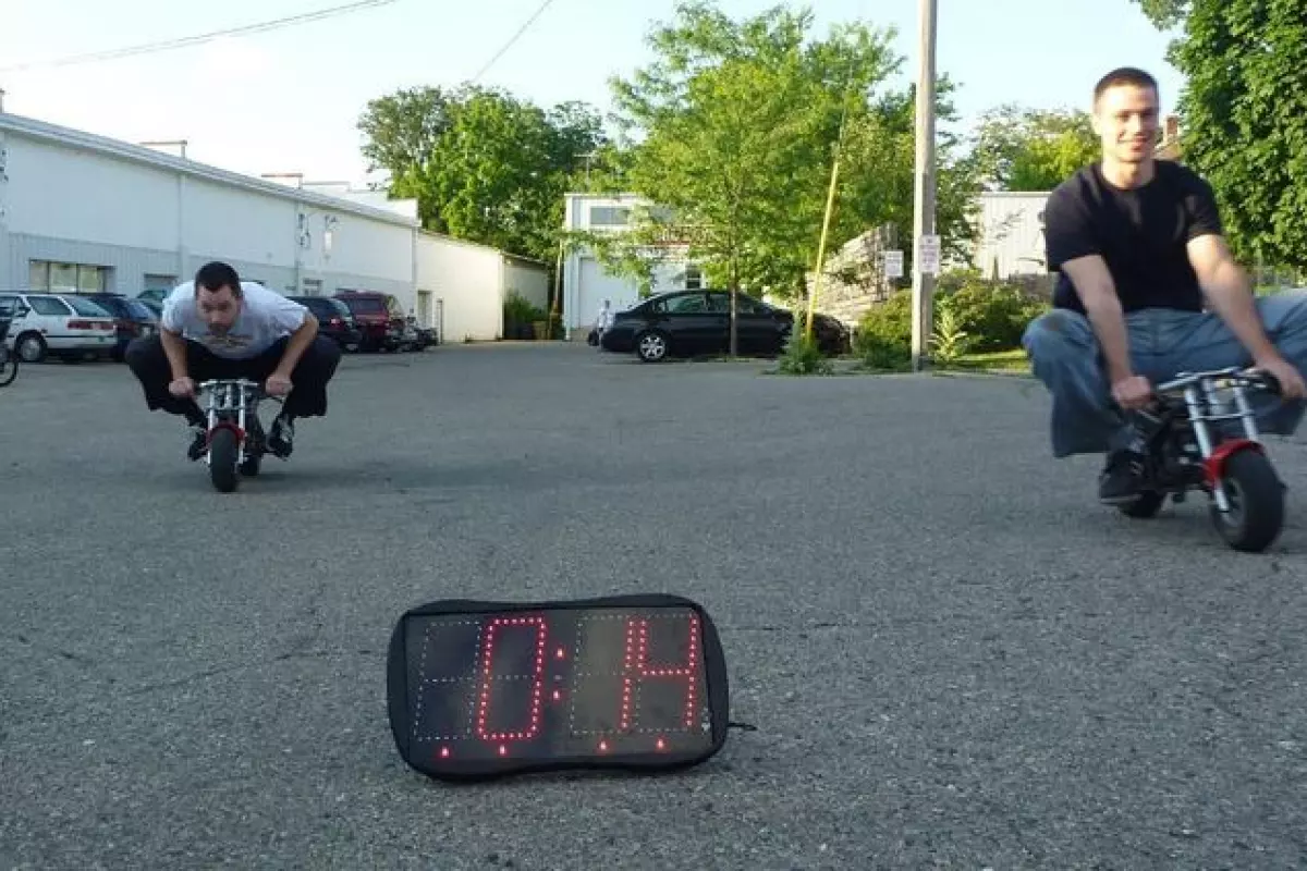 The Portable Scoreboard can be used for all kinds of activities...even mini bike races
