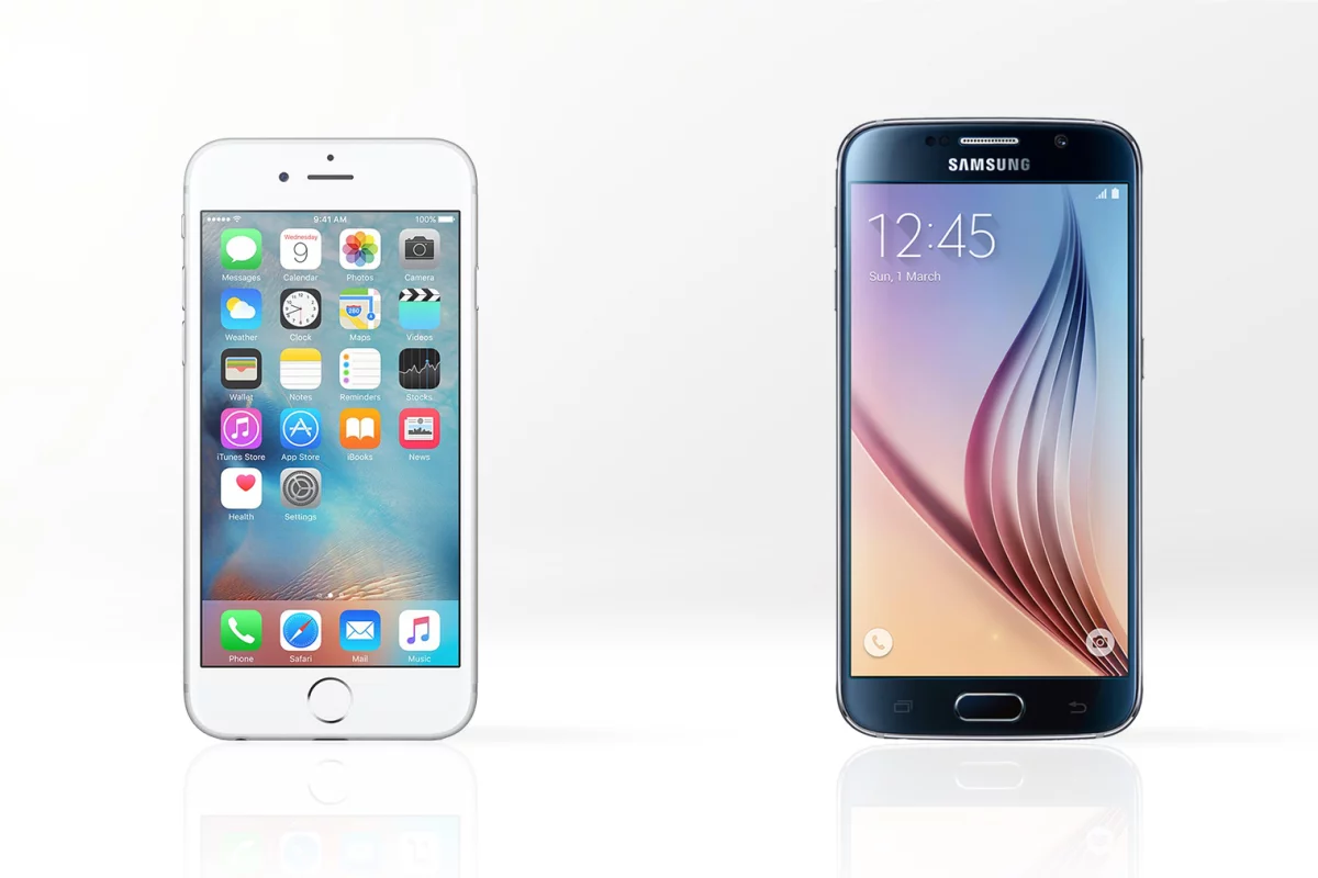 How does the new iPhone 6s (left) compare with the Samsung Galaxy S6?