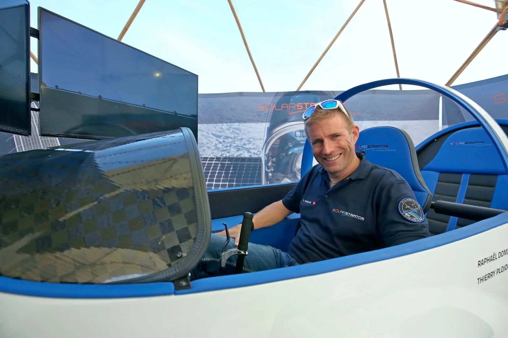 SolarStratos pilot Raphaël Domjan apparently had the idea for the project during the Atlantic crossing of his PlanetSolar boat's round-the-world journey