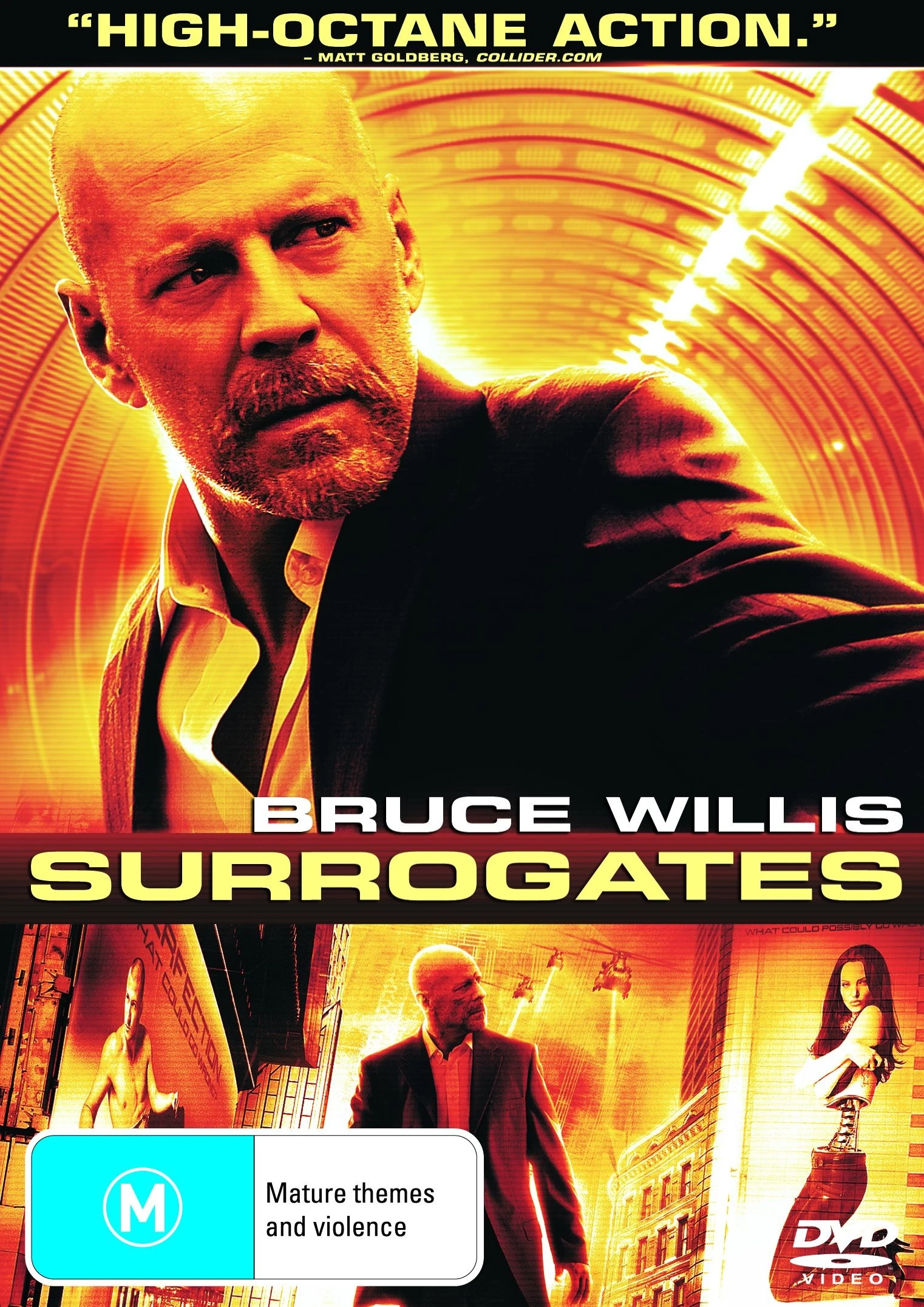 The cover of the recently-released Blu-ray version of "Surrogates" on which Alley and Canton appear on the extras disk