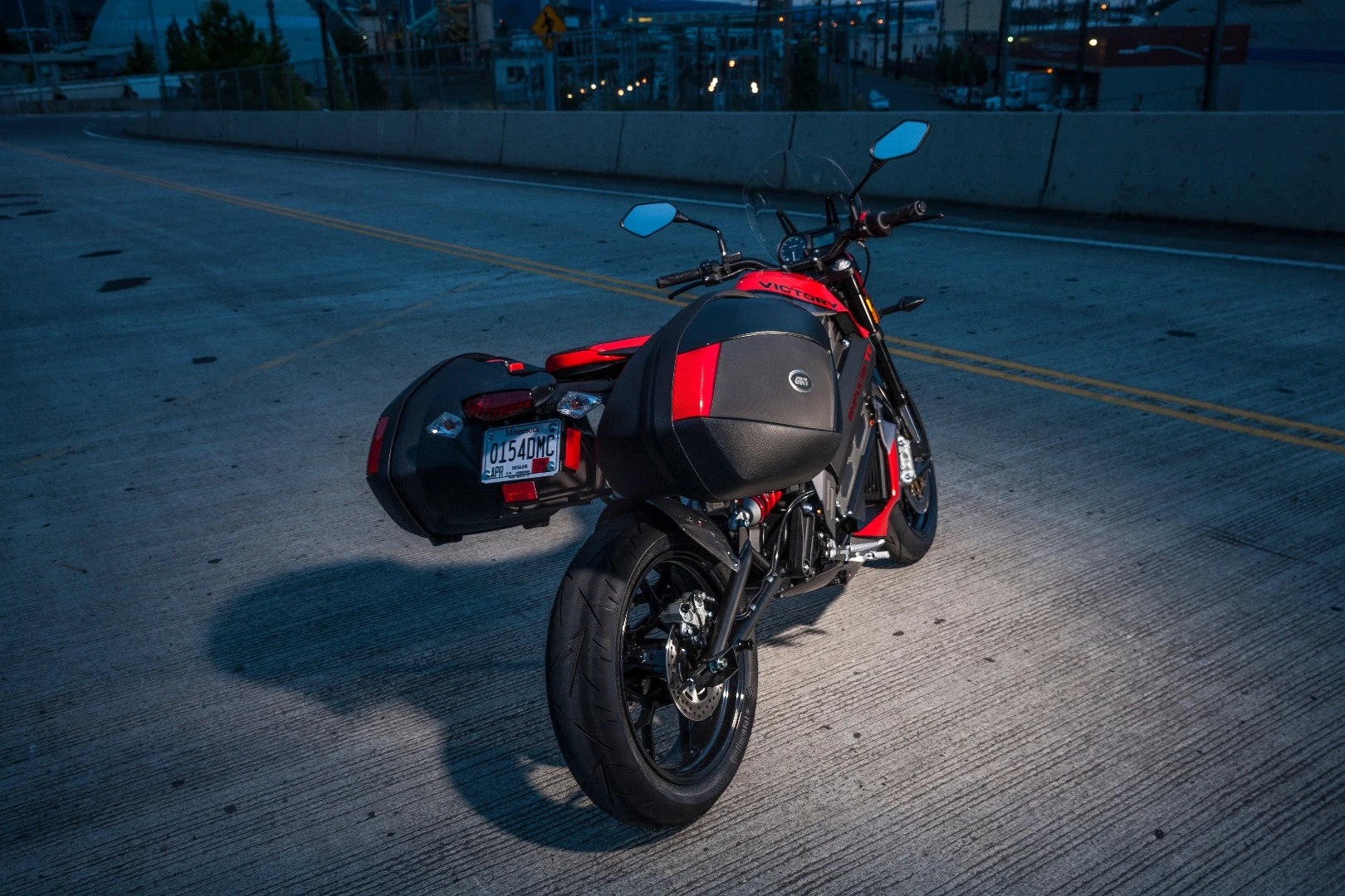 A set of panniers is included in the Genuine Victory Accessories; range