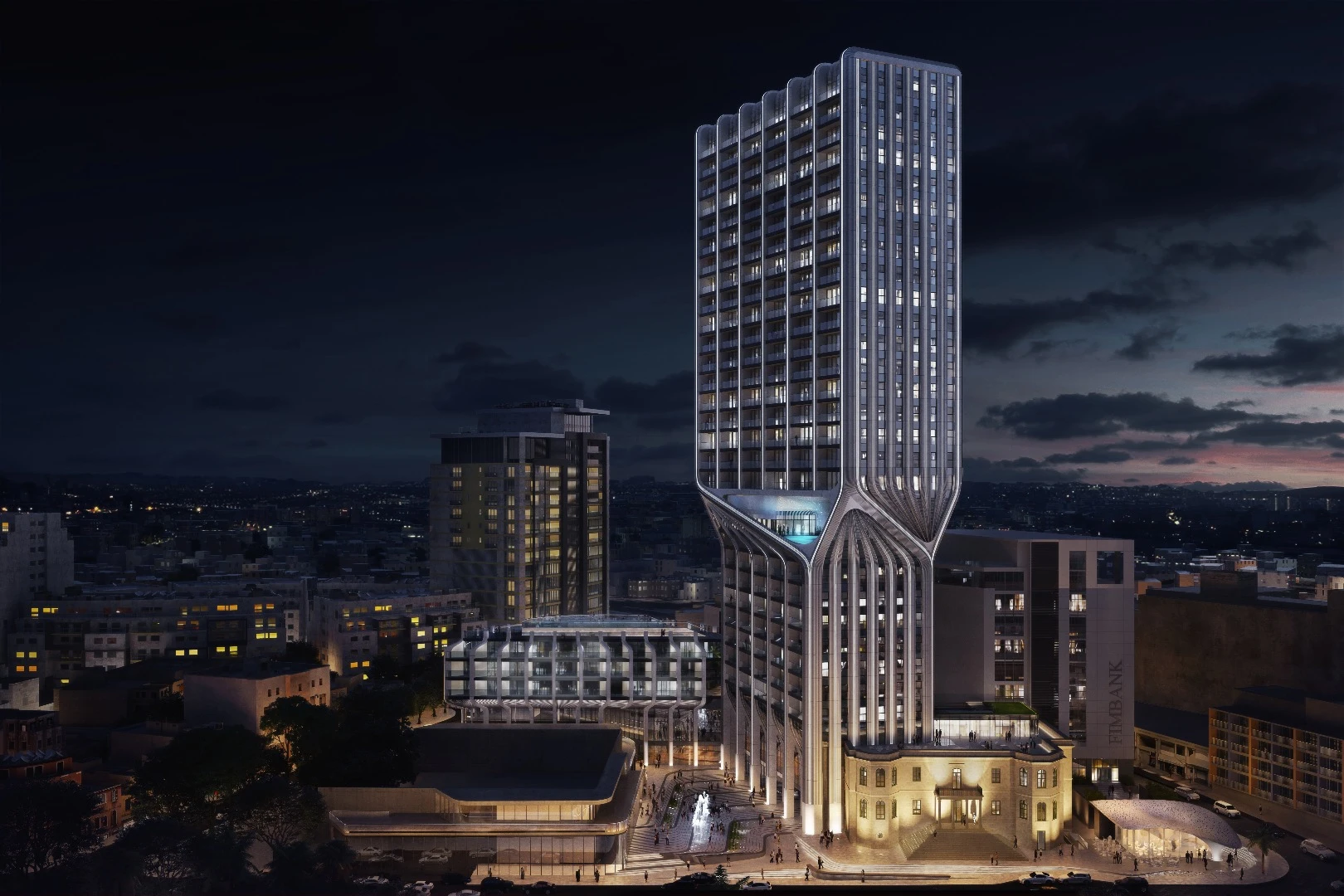 Mercury Tower was designed by Zaha Hadid before her death, along with collaborator and current ZHA boss Patrik Schumacher