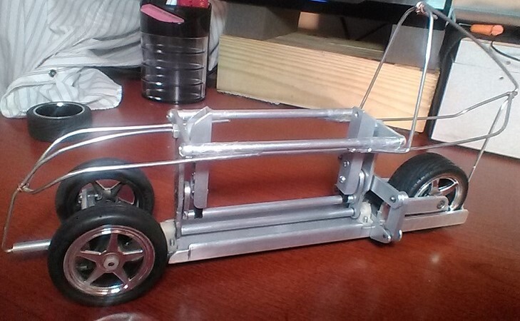 The Narrow Tilting Vehicle with Non-Tilting Wheels prototype
