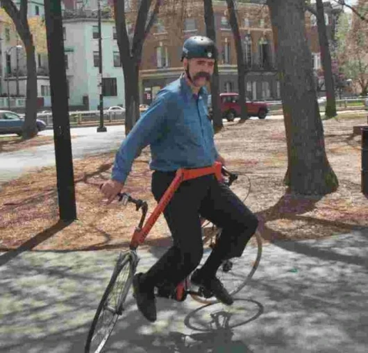 Michael and his Sideways Bike