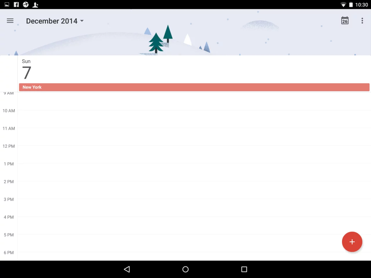 The new Google Calendar app on a Nexus 9