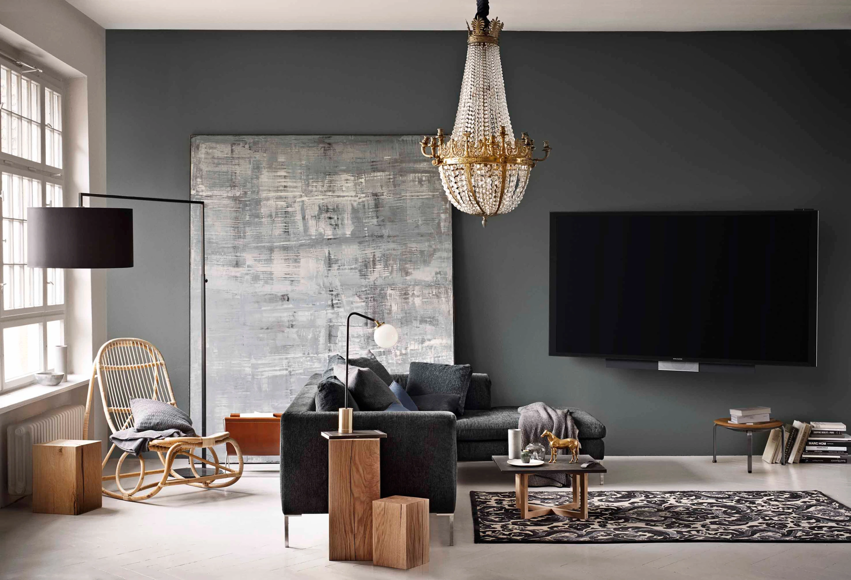 Bang & Olufsen's BeoVision Avant 85 with optional fixed wall bracket