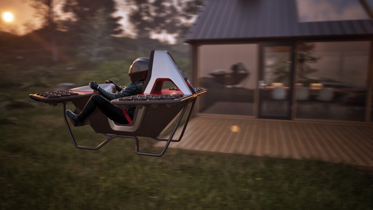 Tidy flying motorcycle with electric microjets opens pre-orders