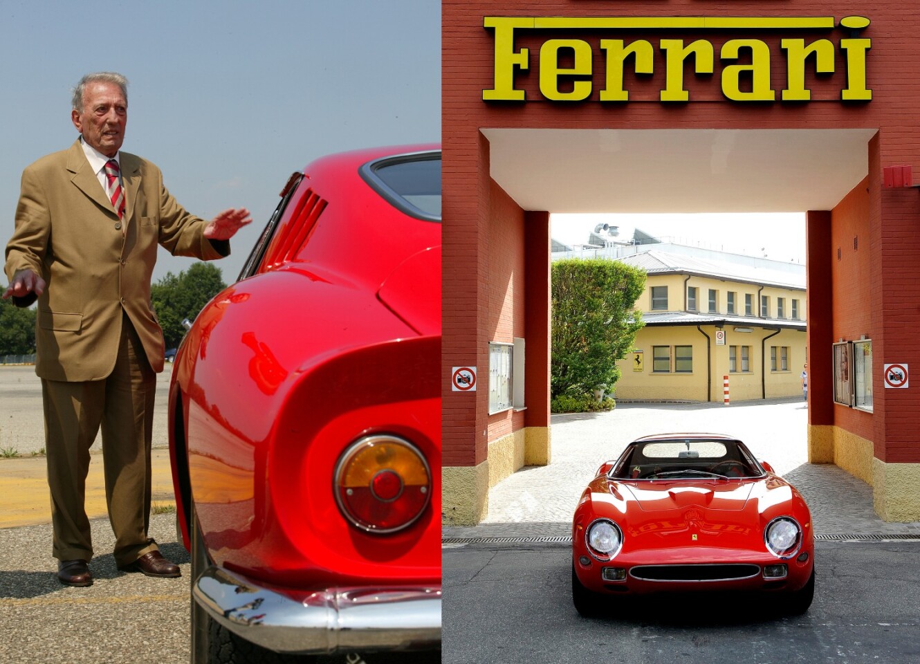 Sergio Scaglietti of Carrozzeria Scaglietti and his best known creation
