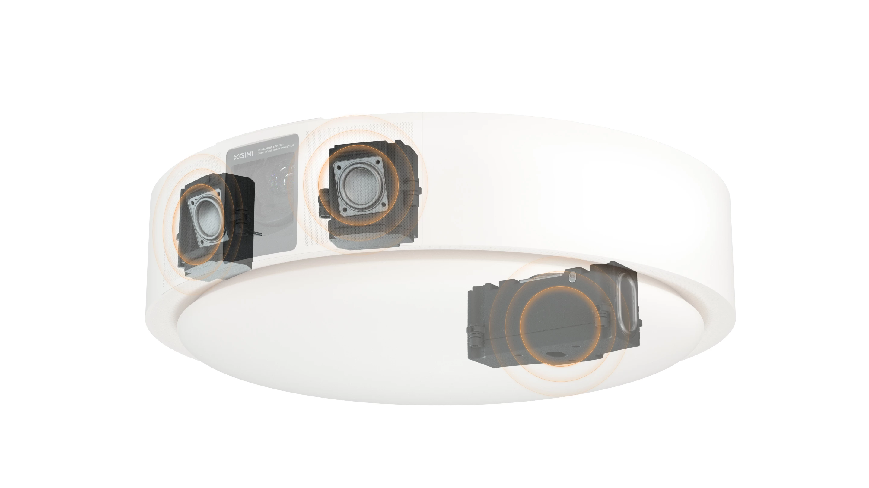 Two speakers and a subwoofer are included in the Magic Lamp, with sound by Harman Kardon