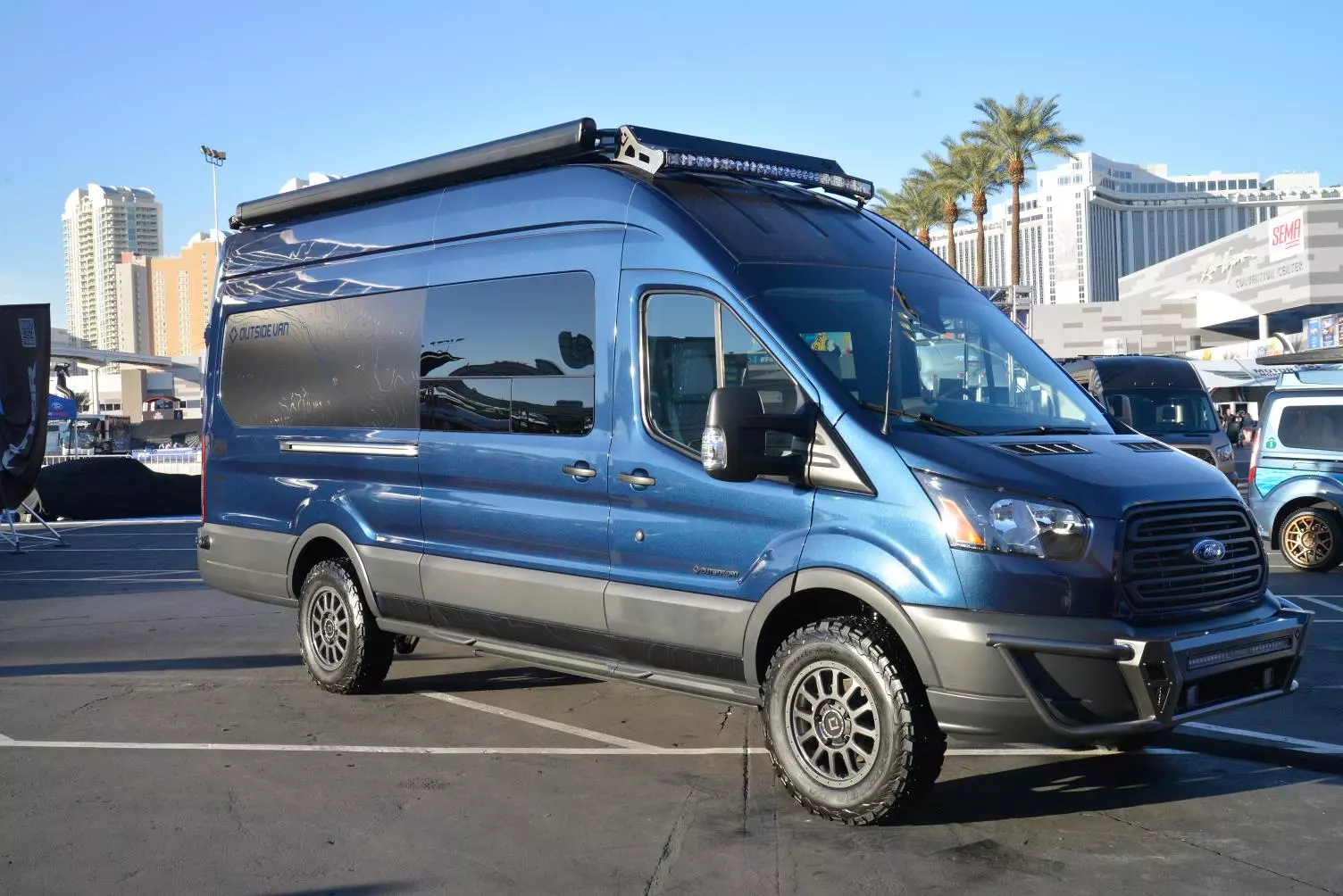 Outside Van shows one of its adventure vans