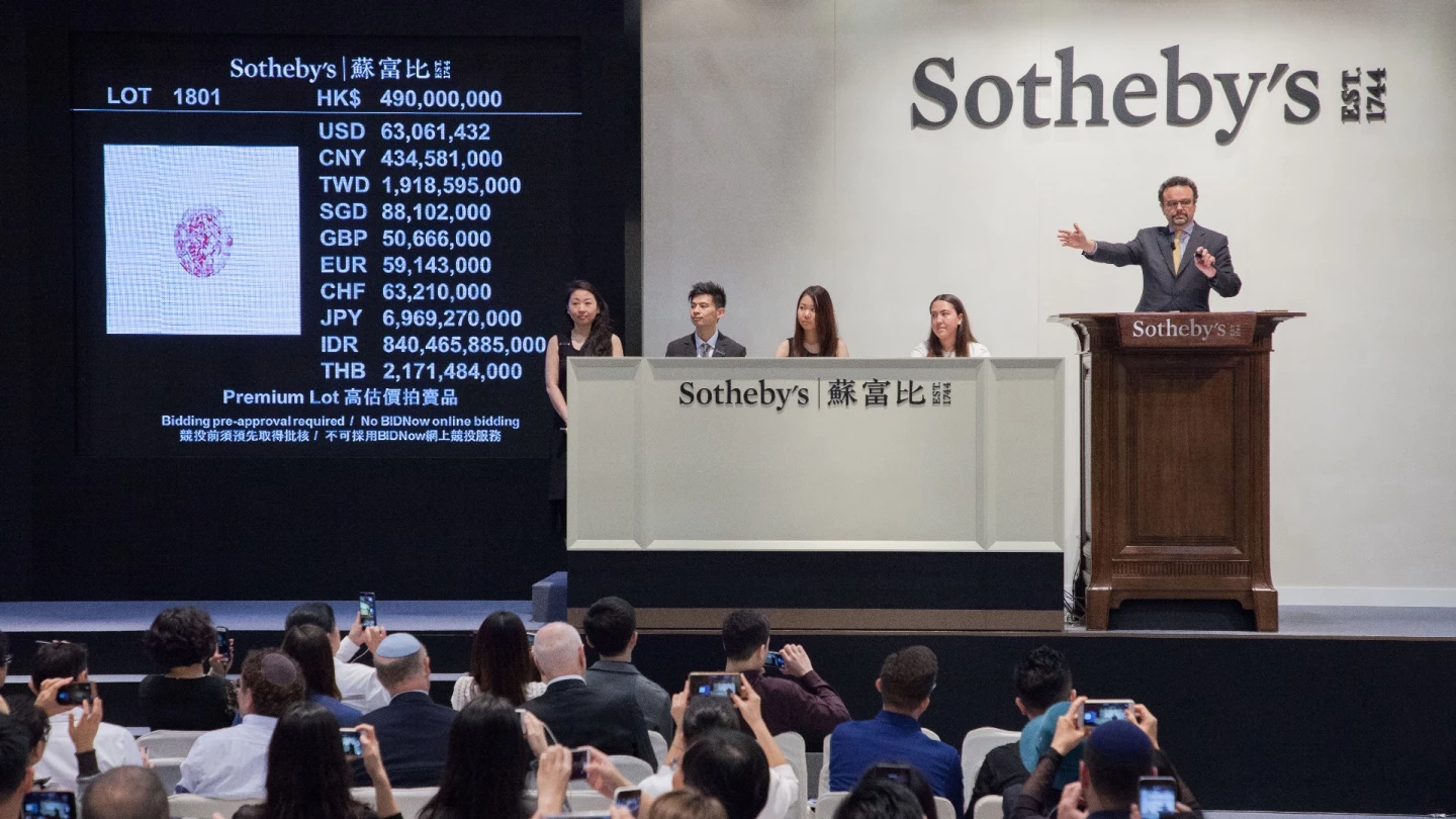 Sotheby's set another world record just last month (April, 2017) when it sold the world's most valuable gem stone. The Pink Star sold for HK$553 million (US$71.2 million), more than doubling the record for a fancy vivid pink diamond that was set at $31.56 million in Geneva in May, 2016 for the 15.38-carat Unique Pink' diamond.