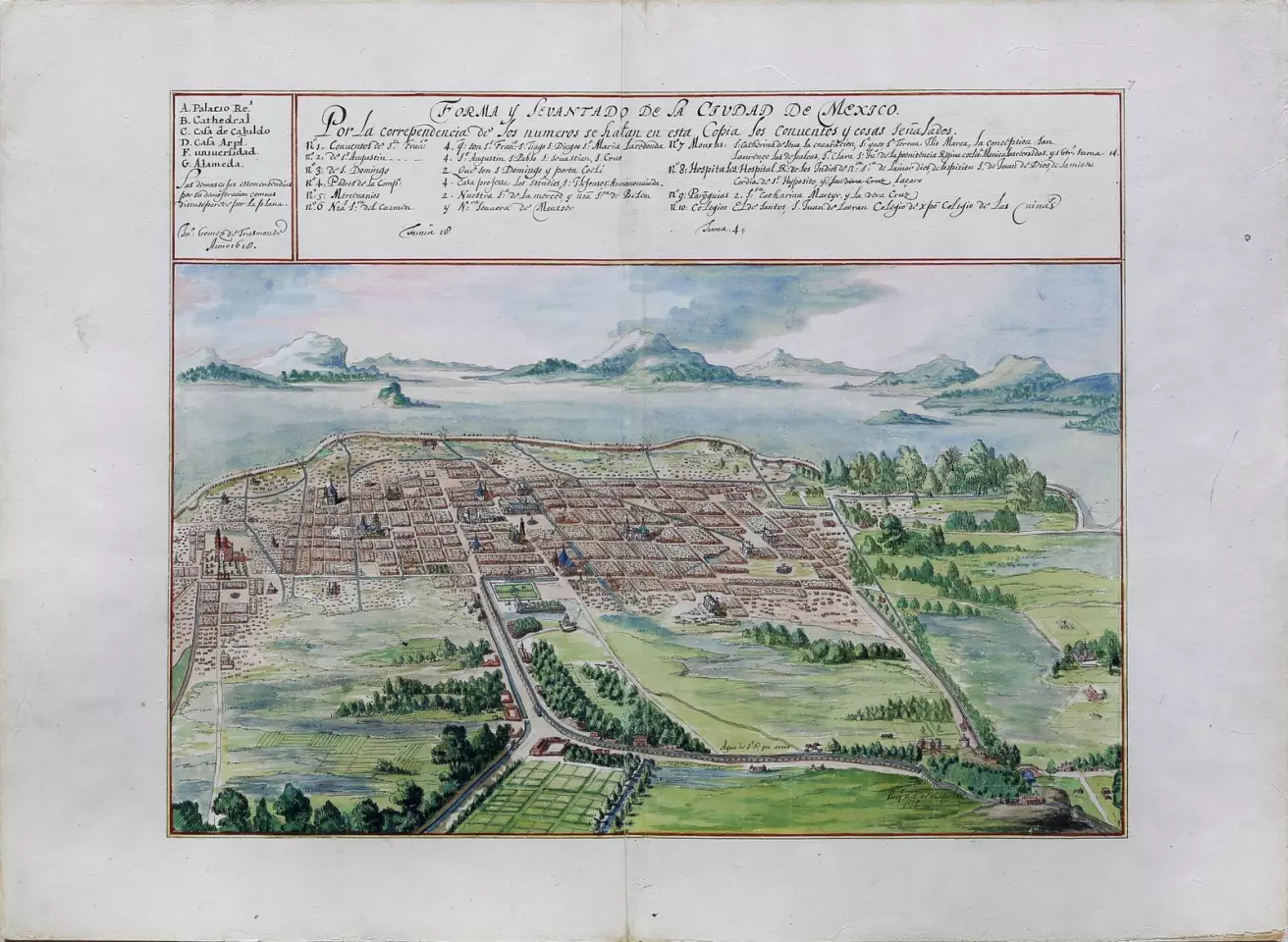 This panoramic bird's-eye view of Mexico City in 1665 by Johannes Vingboons sold for $687,500 at Arader Galleries on October 10, 2020