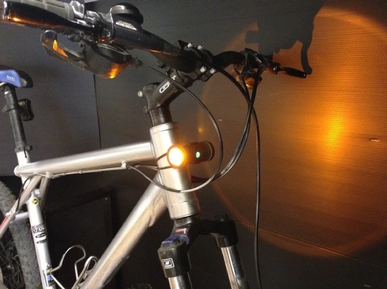 The Brightside emits amber LED light to either side